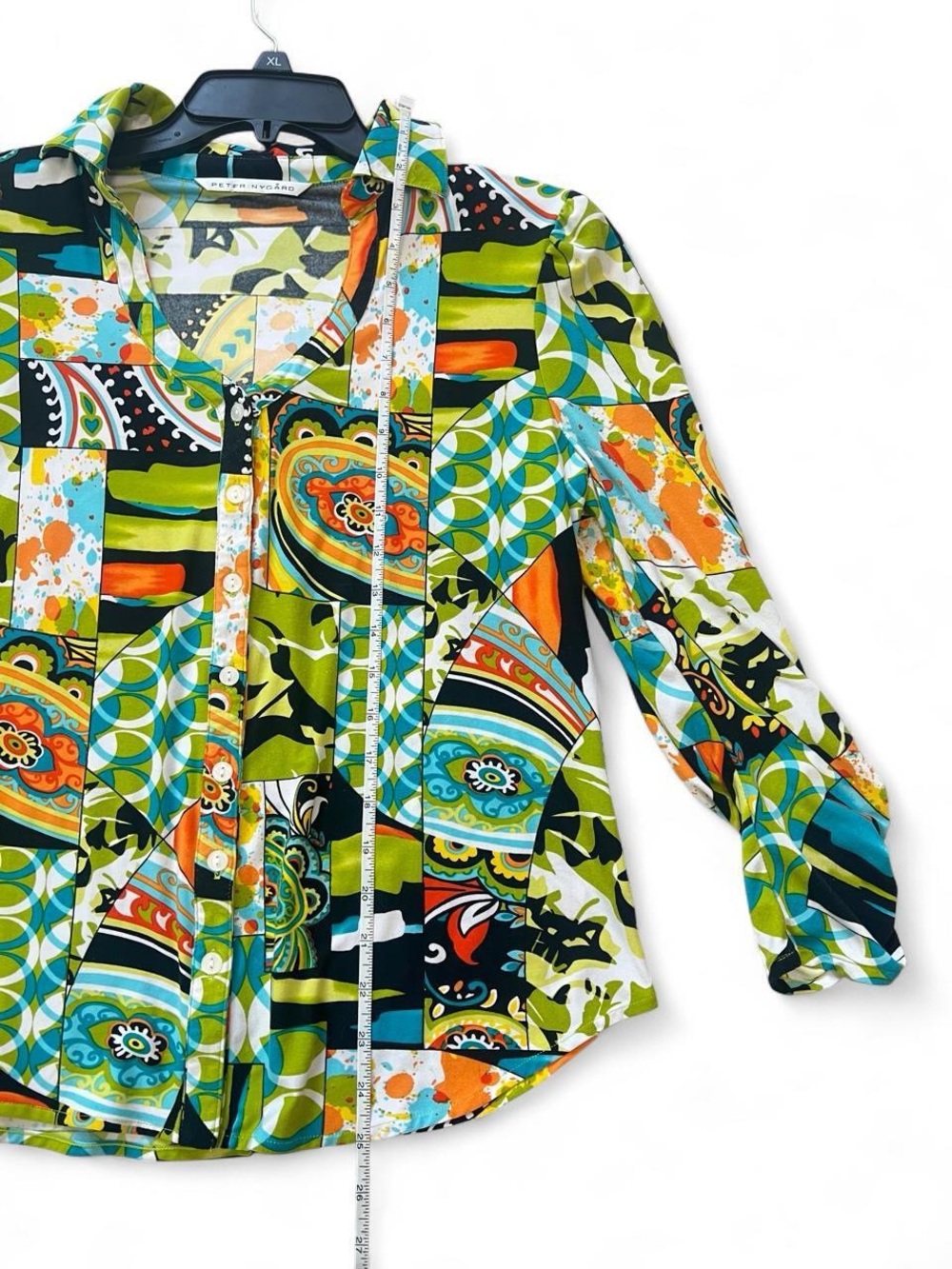 Peter Nygård Multi-colored Blouse with Ruffled Sleeves - Picture 4 of 6